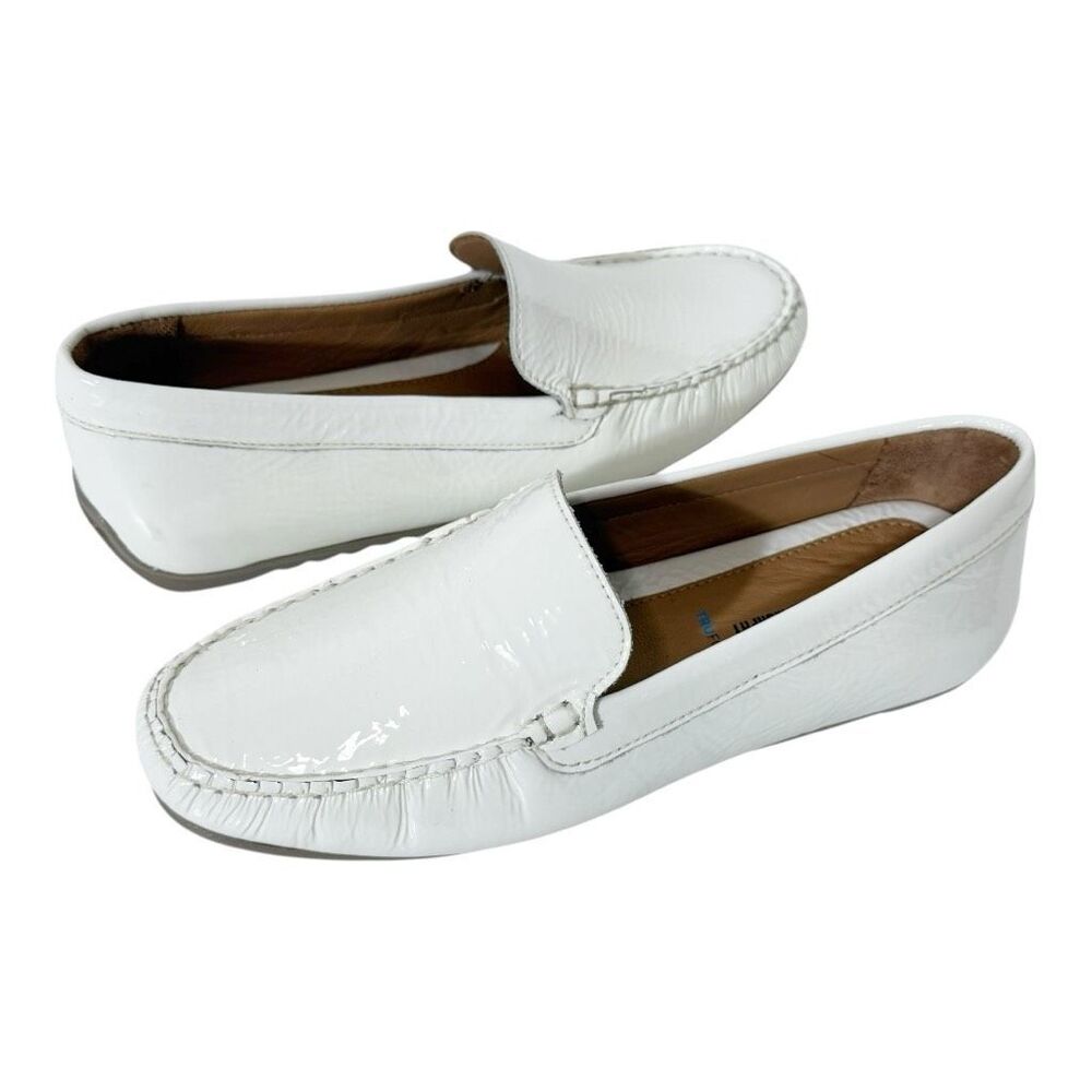Johnston & Murphy White Patent Leather Slip-On Loafers